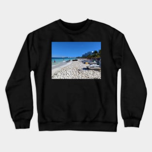 Beach at the hotel zone in Cancun, Quintana Roo, Mexico Crewneck Sweatshirt